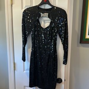 Elegant Black Sequin Dress